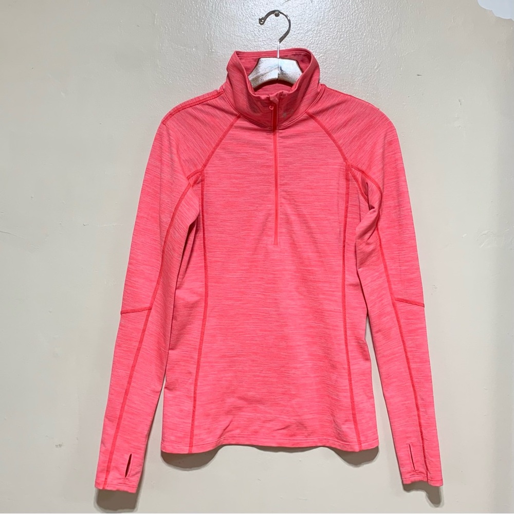 EUC Under Armour Orange Pink Half Zippered Athletic Sweater Size Small